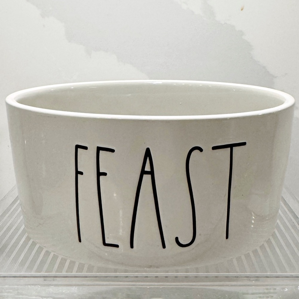 Rae Dunn "FEAST" ceramic pet bowl